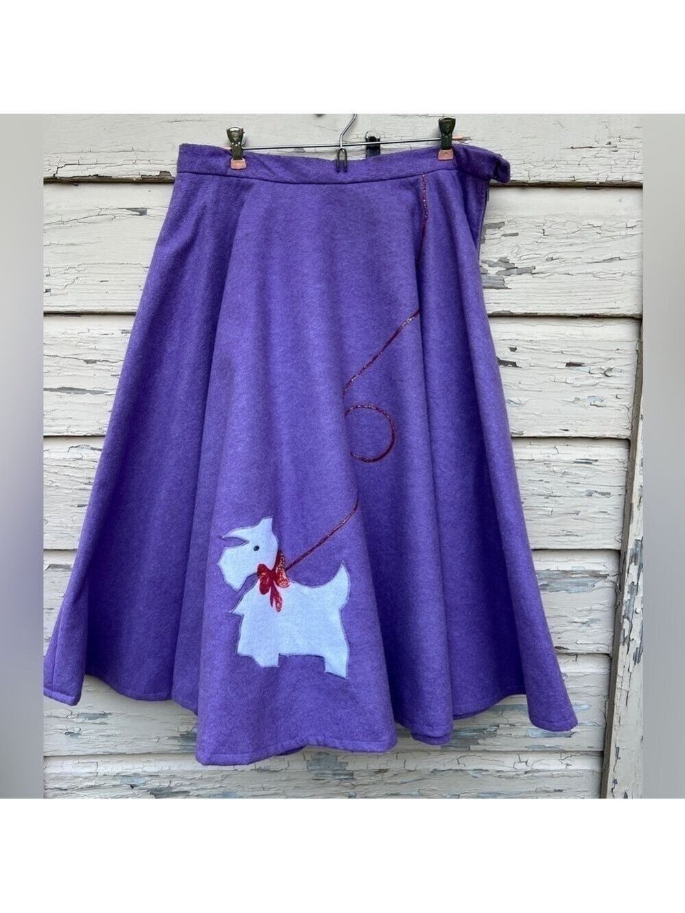 Vintage 50s Style Retro Felt Rockabilly Costume Full Sweep Poodle Skirt